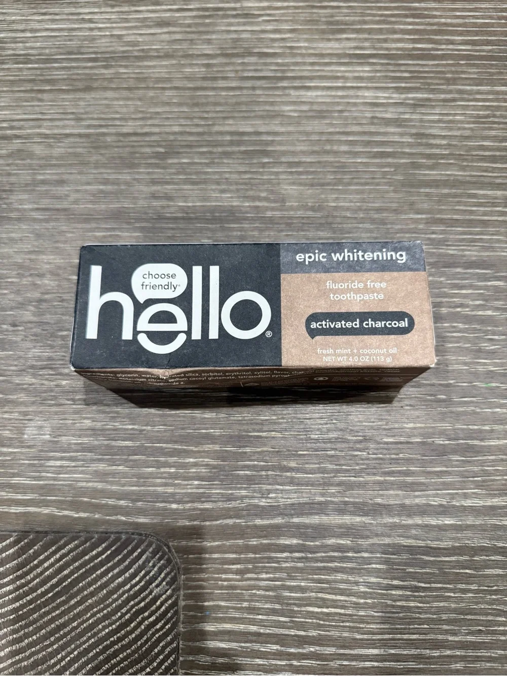 Hello Epic Whitening Activated Charcoal Toothpaste fluoride free mint & coconut